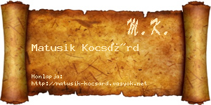 Matusik Kocsárd névjegykártya